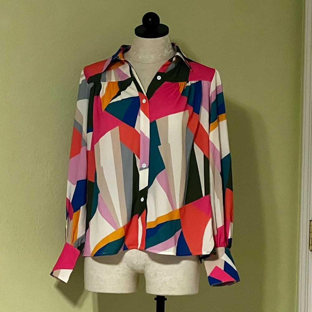 Color block blouse. Boutique brand.